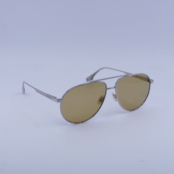 Victoria Beckham VB242S 042 Sunglasses Silver Aviator Frame, Brown Lenses main image 7